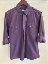 Dolce &amp; Gabbana Sicilia 15 / 38 Purple Cotton Long Sleeve Epaulets Dress... - $74.24