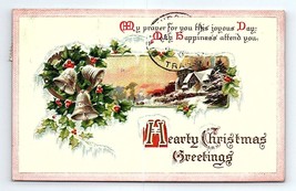 Merry Christmas Holiday Greetings Postcard Antique Embossed - $4.94