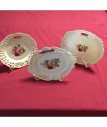 Formalities Baum Brothers Decorator Plates Lattice Pink/Red Roses &amp; Green  - $41.07 CAD