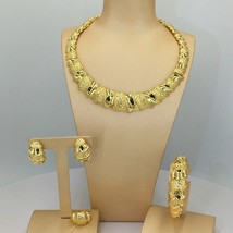 Classy Dubai Gold Jewelry  Fine Jewelry Sets for Women Party FHK13131 - £74.54 GBP