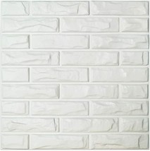 Art3d PVC 3D Wall Panels White Brick Wall Tiles, 19.7&quot; x 19.7&quot; (12 Pack) - £156.93 GBP