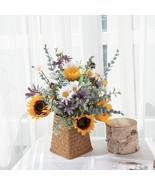 Artificial Sunflower Daisy and Eucalyptus Bouquet Arrangement - £15.78 GBP