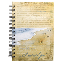 Hardcover Journal Footprints in the Sand Poem Beach Inspirational Wire Bound Not - £11.47 GBP