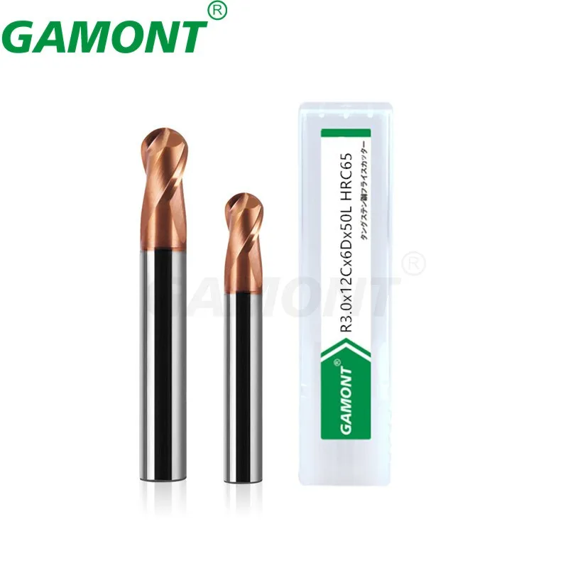 GAMONT Milling Cutter Alloy Coating Tungsten Steel Tool Cnc hing Hrc65 Ball Nose - £134.47 GBP