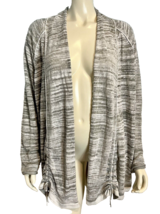 Nic + Zoe Women&#39;s Linen Open Cardigan Sweater Grey/White 2X NWT - $33.24