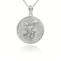 .925 Sterling Silver Lord Hanuman Hindu God Coin Pendant Necklace - £31.96 GBP+