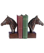 Bookends Bookend EQUESTRIAN Lodge Horse Head Resin Hand-Cast Hand-Painted - £179.70 GBP