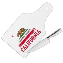 California : Gift Cutting Board Flag Distressed Souvenir State USA Christmas Cow - £22.80 GBP