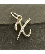 Sterling Silver Initial Charm Letter X 14x7mm - $13.92