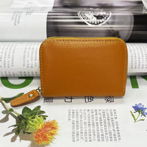 Leather Handbag Expanding Card Holder Black Cowhide Wallet Litchi Pattern Leathe - £4.75 GBP