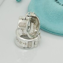 Tiffany &amp; Co Sterling Silver T&amp;CO 1837 Hoop Huggie Earrings - £317.85 GBP