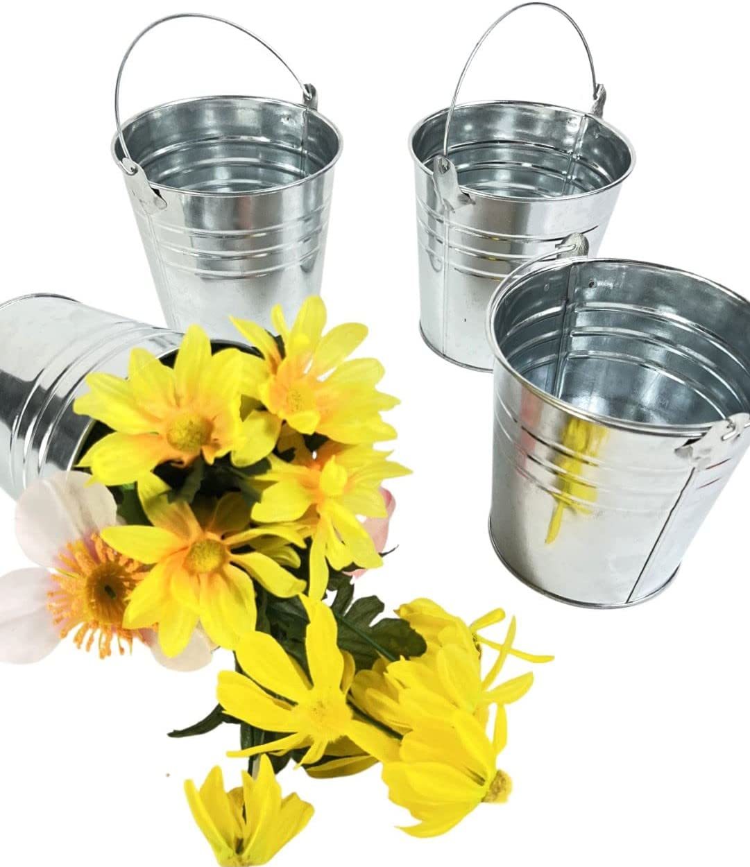 Regent 4 Metal Buckets 5 Inch X 5 Inch Galvanized Pail With, Party Buckets - $31.99