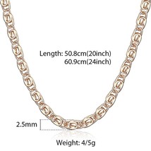 2.5mm Thin Womens 585 Rose Gold Color Necklace Snail Link Paperclip Chain For Wo - £12.90 GBP