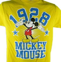 Disney Mickey Mouse T-Shirt Kids Size Medium Yellow 1928 Vintage Look Ye... - $13.74
