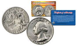 1976 S Mint Washington Bicentennial Quarter Gem BU Silver US Coin w/COA ... - $13.98