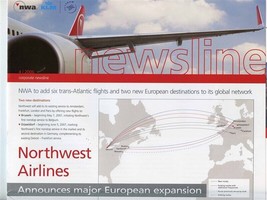 2 Issues Newsline Northwest and KLM Royal Dutch Airlines Corporate Newsletter - £14.99 GBP