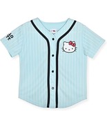 Sanrio Hello Kitty Logo Pin-Stripe Baseball Jersey Size 10 - £14.11 GBP