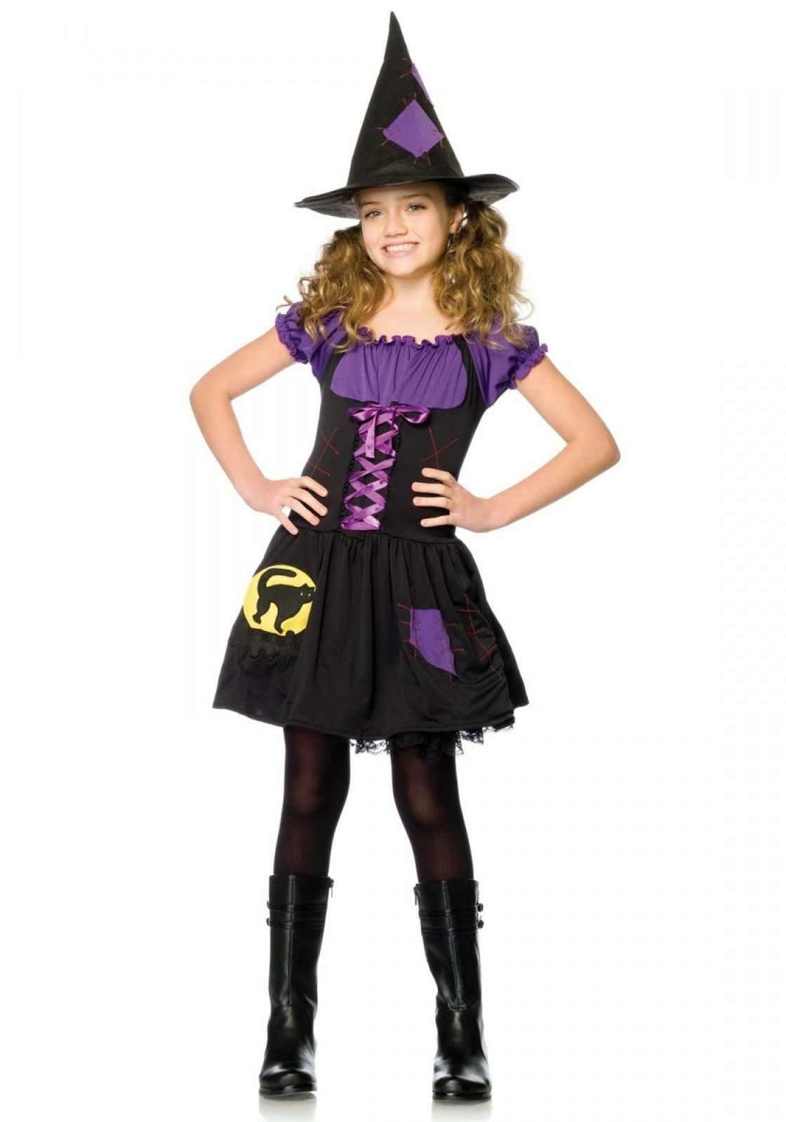BLACK CAT WITCH CHILD HALLOWEEN COSTUME GIRL'S SIZE X-SMALL 3-4 - $26.61