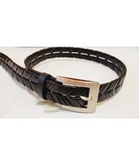 Boy&#39;s Black Weave Bonded Leather Belt Size 24/60 New W/O Tags Silver Buckle - $219.95 MXN