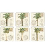 Pimpernel Vintage Palm Study Collection Cork-Backed Coasters - Set of 6 - £21.62 GBP