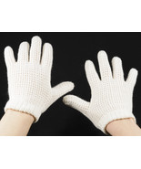Vintage Off White Knit Short Gloves, Made in Philippines  - $18.02 CAD