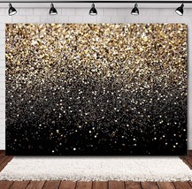 7x5FT Gold Backdrop Glitter Backdrop Gold Spots Bokeh Backdrop Black and... - £21.71 GBP