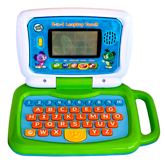 LeapFrog 2 in 1 LeapTop Touch Kids Toddler Laptop Tablet Green Toy SEE VIDEO - £9.76 GBP