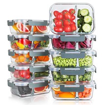 10 Packs 30Oz Glass Meal Prep Containers 2 Compartments,Glass Food Stora... - £56.18 GBP