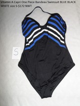 Vitamin A Neutra One Piece Swimsuit Capri One Piece BLUE BLACK WHITE S - £57.73 GBP