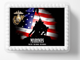 Military Marines Congratulations Image Edible Cake Topper, by ToriBellas... - $265.89 MXN