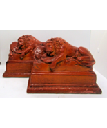 Helvetiorum Fidei ac Virtuti Chalkware Sculptures of Lion of Lucerne Boo... - $246.51