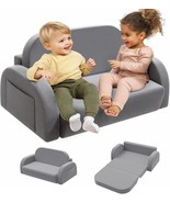 2-In-1 Convertible Kids Couch, Extra Wide Comfy Toddler Chair, Flip Out,... - $1,010.51 MXN