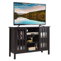 Costway Wood Tv Stand Entertainment Media Center Console For Tv Up To 50&quot; Brown - £222.17 GBP