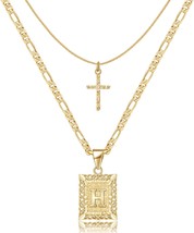 Gold Layered Initial (H) Cross Necklace - £25.49 GBP