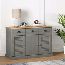 Sideboard with Drawers VIGO 113x40x75 cm Grey Solid Wood Pine - £138.99 GBP