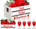 Strawberry Mini Crate Summer Tiered Tray Decor with 8 Tiered Tray Decora... - $27.75