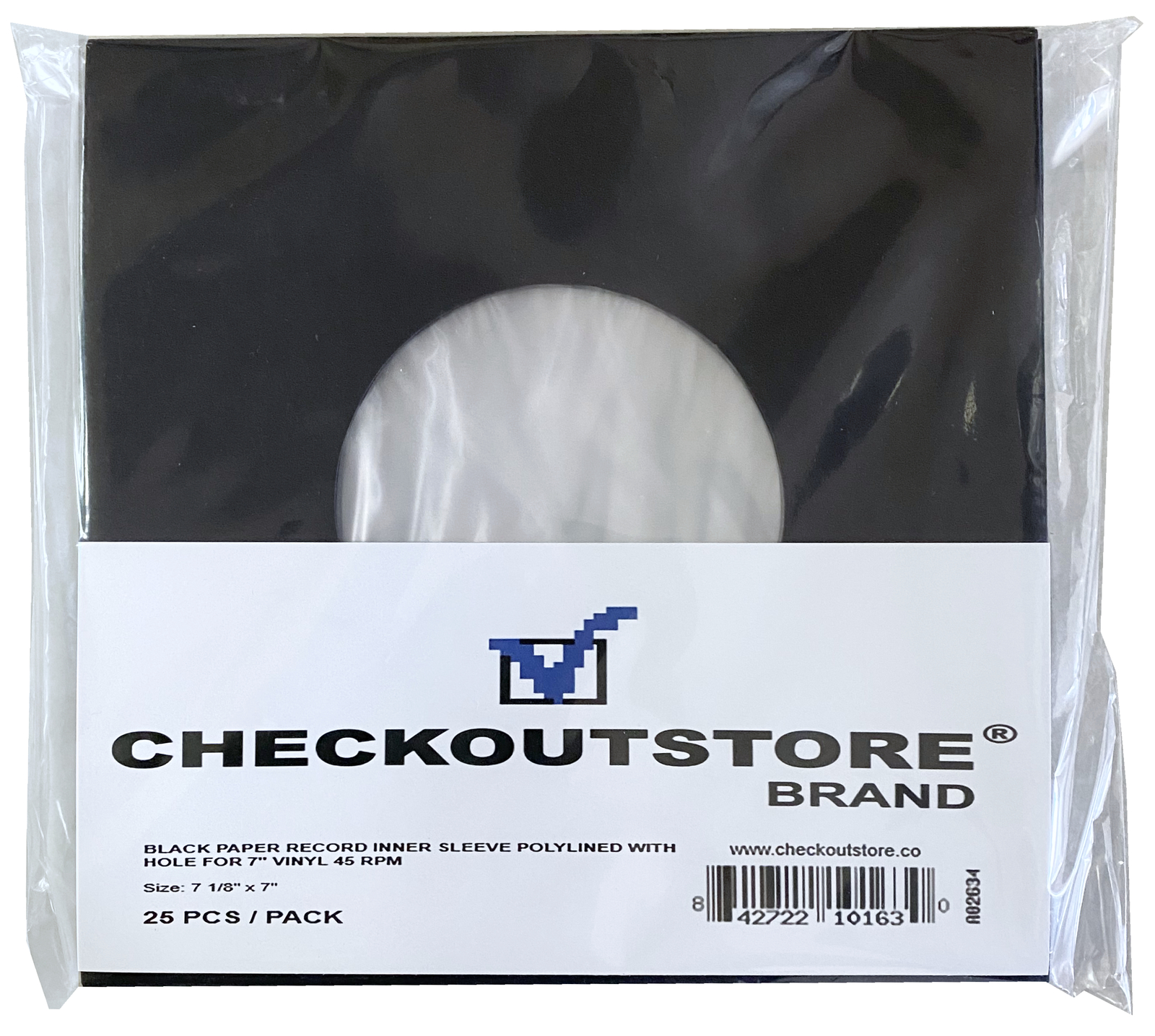 CheckOutStore Black Paper Record Sleeves Polylined With Hole for 7&quot; Viny... - $16.46+