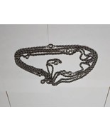 Vintage Long Silver Tone Swirl Design Clasp Chain Necklace, 68&#39;&#39; Length - $24.99