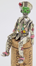 Vintage Italiano Fatto a Mano Originale Argento 800 Harlequin Puppet Marionetta - £86.69 GBP