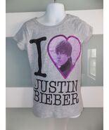 Justin Bieber Shirt Retro Gray SS Graphic Tshirt Size XS (4/5) Girl's NE... - $40.00