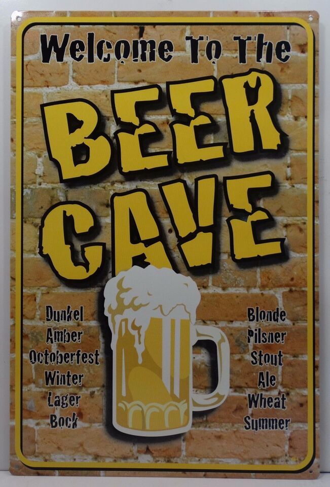 Welcome to the Beer Cave Alcohol Beers Metal Sign - Advertising