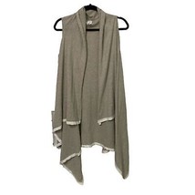 Zestt Tan Organic Cotton Sleeveless Knit Duster Open Cardigan Womens One... - $26.00