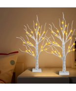 2 Pak Birch Tree Lamp Decor Christmas Lights - USB or Battery -Warm Whit... - $547.82 MXN