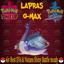 Pokemon Sword &amp; Shield Lapras Gmax 6IV Best EVs &amp; Nature Shiny Battle Ready - $2.50