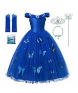 Girls Cinderella Blue Princess Fairy Tale Birthday Costume Gown Dress Set - £49.50 GBP