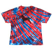 The Black Dog Shirt Adult Extra Large Red White Blue Tie Dye Logo Mens P... - £17.51 GBP
