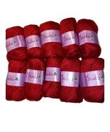 Lot Of 10 Mohair Cleckheaton Studio Red 8-Ply Yarn Blend Worsted Medium ... - £34.21 GBP