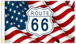 USA Route 66 Wavy 3&#39;x5&#39; Flag ROUGH TEX® 100D - $23.76
