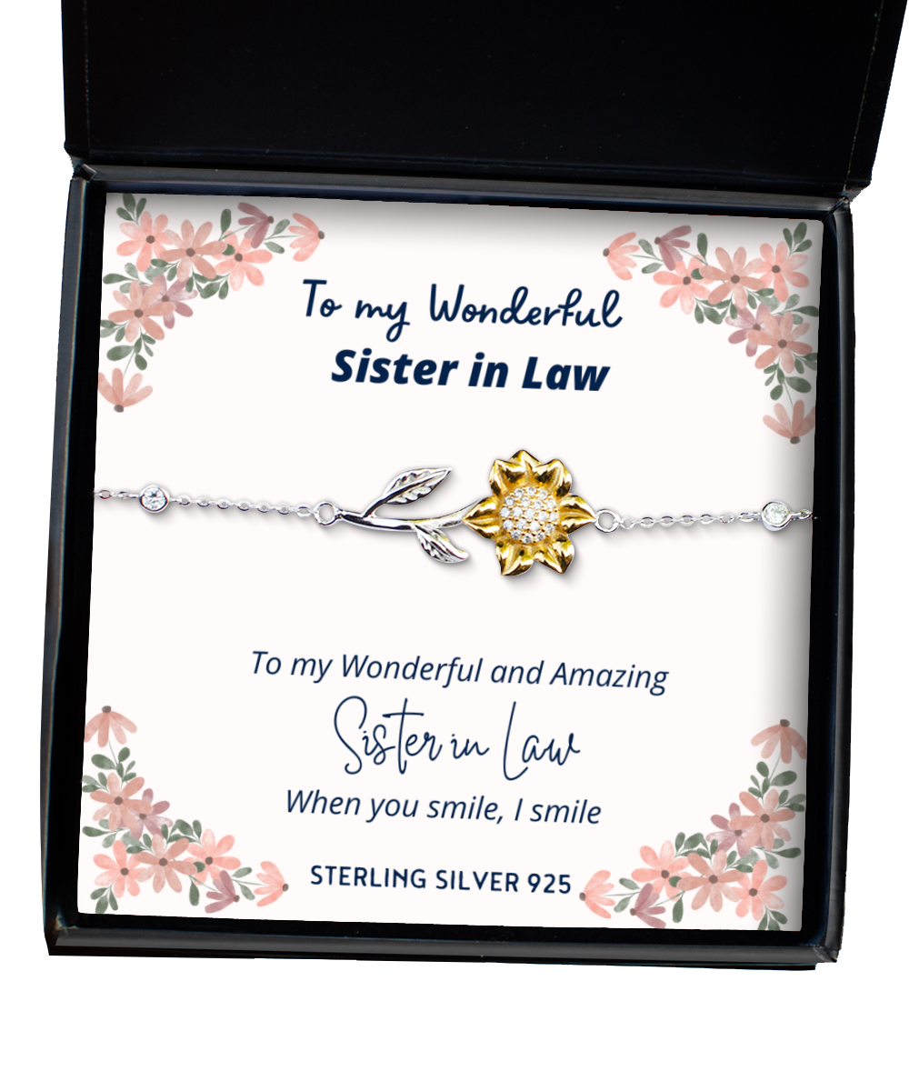 Primary image for To my Sister in Law, when you smile, I smile - Sunflower Bracelet. Model 64037 