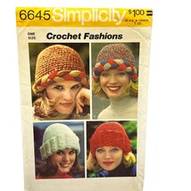 Vintage Simplicity Crochet Hat Sewing Pattern #6645 - $5.76